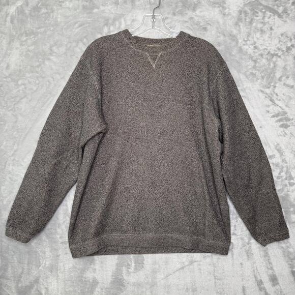 Eddie Bauer Sweater Mens Medium Gray Heather Crewneck Cotton Pullover Knit - Picture 1 of 8